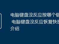 电脑键盘没反应按哪个键恢复 电脑键盘没反应恢复快捷键介绍-路由网