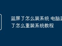 蓝屏了怎么装系统 电脑蓝屏了怎么重装系统教程-路由网