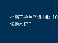 小霸王学生平板电脑r10如何切换系统？-路由网