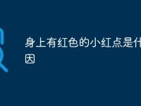 身上有红色的小红点是什么原因-路由网