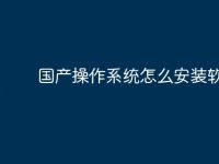 国产操作系统怎么安装软件的-路由网