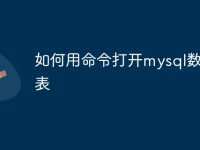如何用命令打开mysql数据库表-路由网