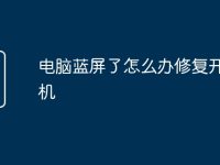 电脑蓝屏了怎么办修复开不开机-路由网