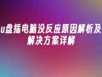 u盘插电脑没反应原因解析及解决方案详解-路由网