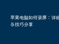 苹果电脑如何录屏:详细步骤与技巧分享-路由网