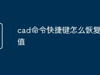 cad命令快捷键怎么恢复默认值-路由网