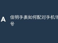佳明手表如何配对手机华为账号-路由网