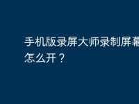 手机版录屏大师录制屏幕权限怎么开？-路由网