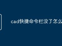 cad快捷命令栏没了怎么回事-路由网