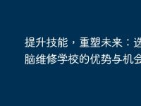 提升技能，重塑未来：选择电脑维修学校的优势与机会-路由网