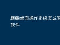 麒麟桌面操作系统怎么安装软件-路由网