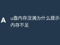 u盘内存没满为什么提示磁盘内存不足-路由网