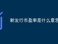 新发行市盈率是什么意思-路由网