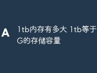 1tb内存有多大 1tb等于多少G的存储容量-路由网