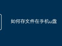 如何存文件在手机u盘-路由网