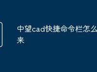 中望cad快捷命令栏怎么调出来-路由网