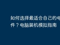 如何选择最适合自己的电脑配件？电脑装机模拟指南-路由网