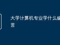 大学计算机专业学什么编程语言-路由网