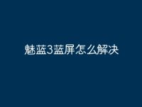 魅蓝3蓝屏怎么解决-路由网