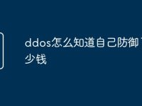 ddos怎么知道自己防御了多少钱-路由网