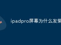 ipadpro屏幕为什么发紫-路由网