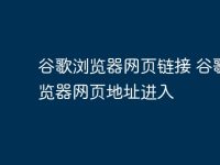 谷歌浏览器网页链接 谷歌浏览器网页地址进入-路由网