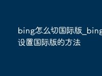 bing怎么切国际版_bing怎么设置国际版的方法-路由网
